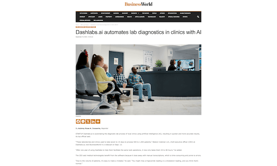 Dashlabs.ai automates lab diagnostics in clinics with AI - BusinessWorld